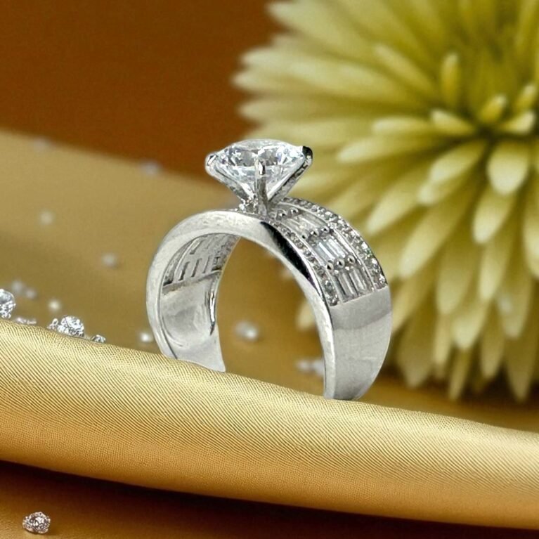 The Serene Baguette Solitaire Ring