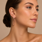 Classic Oval Hoop Silver Tops for Women - Image 2