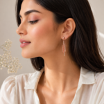 Luxury Triple Bar Dangle Silver Tops for Women - Image 2