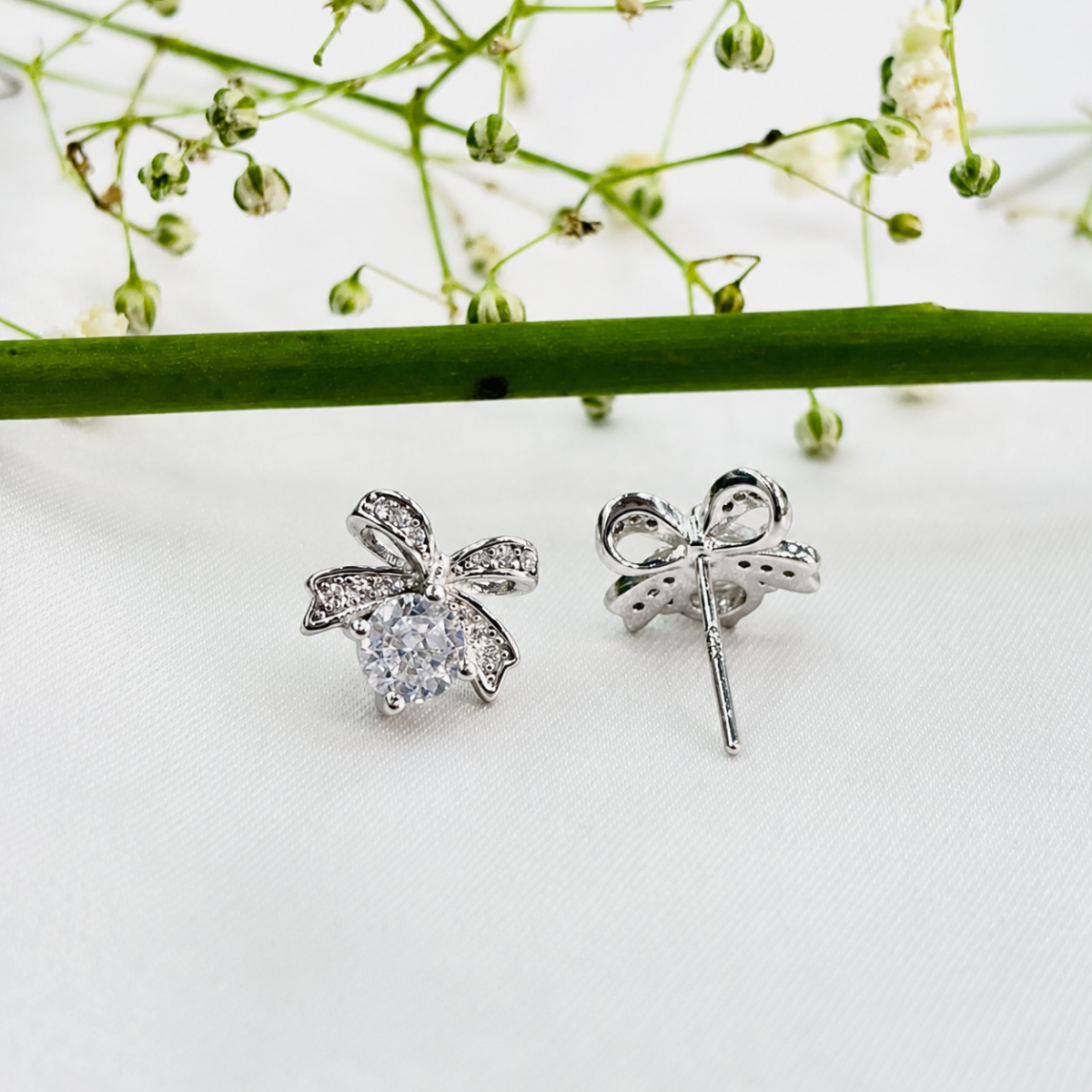 Elegant CZ Flower Silver Tops for Women - Image 4