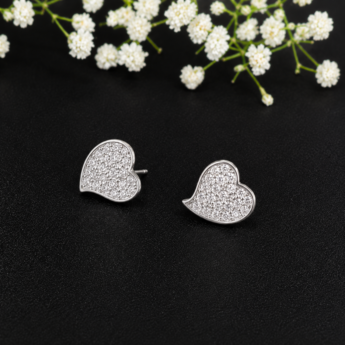 Heart Shape CZ Silver Tops for Women - Image 1