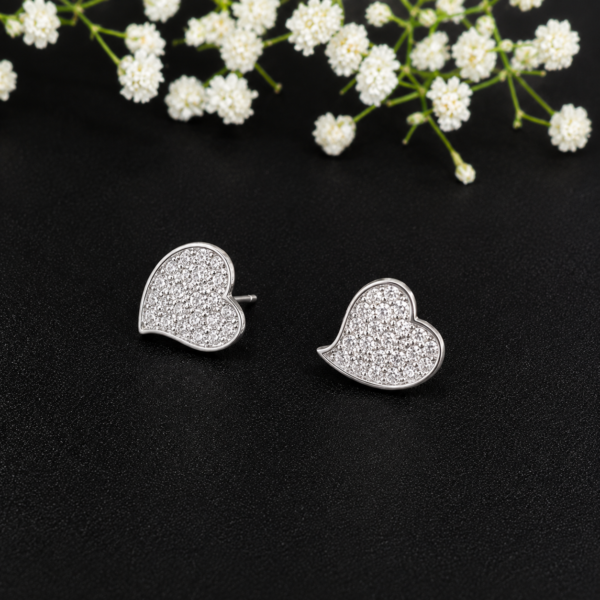 Heart Shape CZ Silver Tops for Women