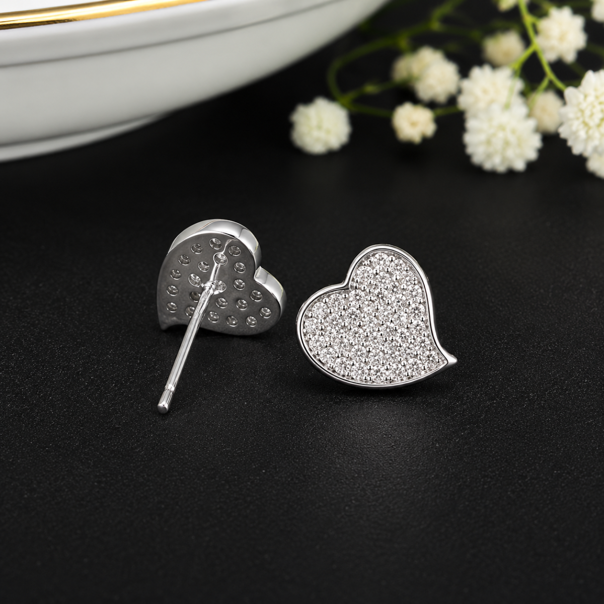 Heart Shape CZ Silver Tops for Women - Image 3