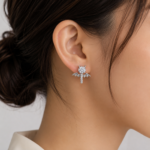 Designer Bow Style CZ Silver Tops for Women - Image 2