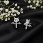 Designer Bow Style CZ Silver Tops for Women