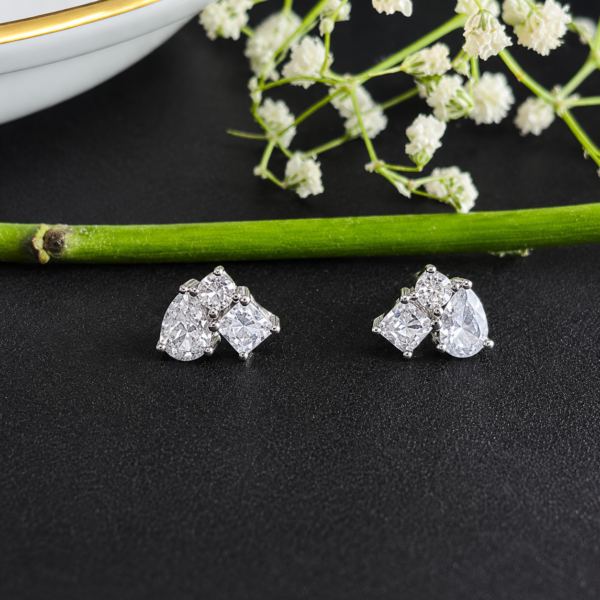 Elegant Square CZ Silver Tops for Women