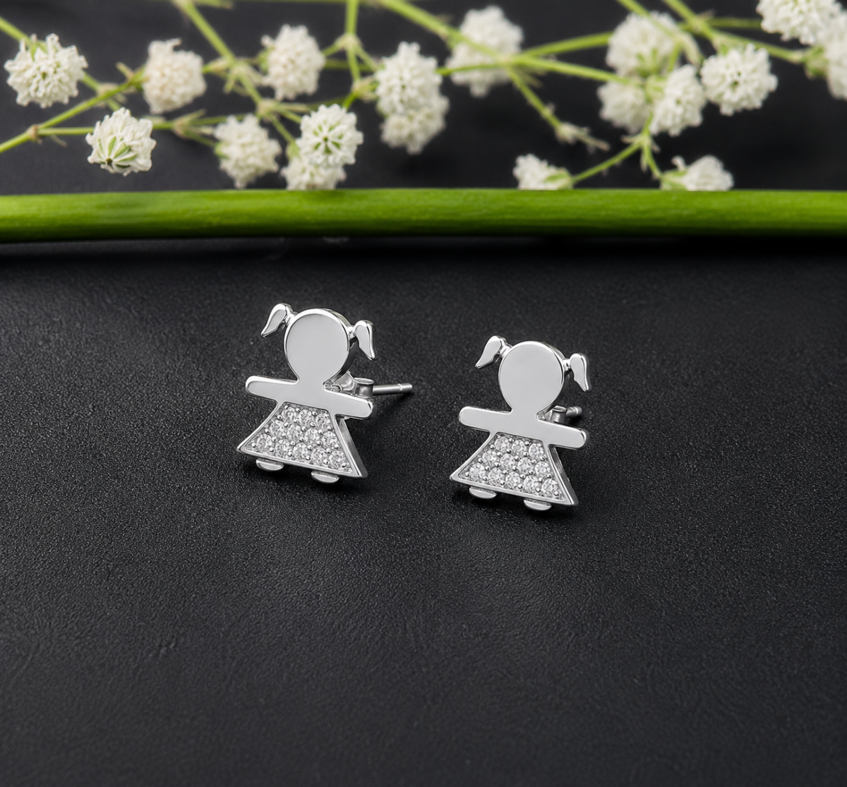Cute Doll Style CZ Silver Tops for Women - Image 3