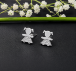 Cute Doll Style CZ Silver Tops for Women - Image 3