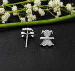 Cute Doll Style CZ Silver Tops for Women - Image 4