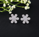Luxury Flower CZ Silver Tops for Women
