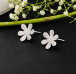 Luxury Flower CZ Silver Tops for Women - Image 3