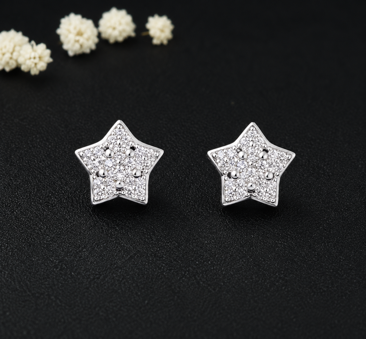 Cute Star Shape CZ Silver Tops for Women - Image 1
