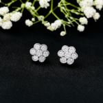 Elegant Flower Cluster CZ Silver Tops for Women