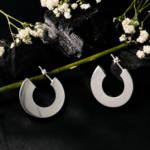 Stylish Crescent Hoop Style Silver Party Wear Tops