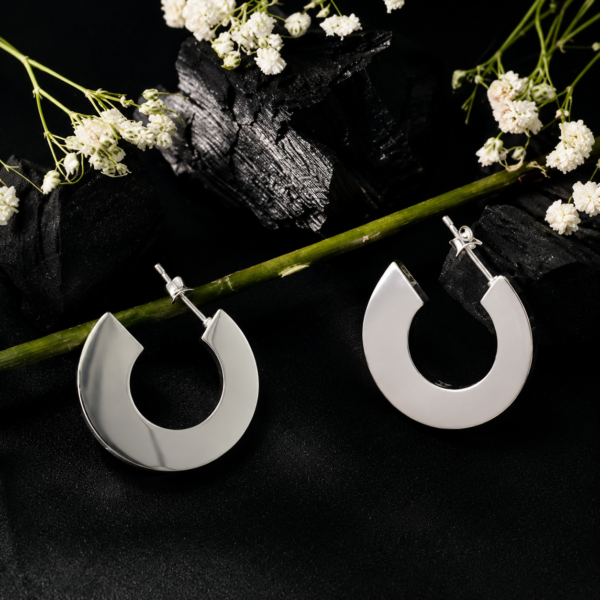 Stylish Crescent Hoop Style Silver Party Wear Tops