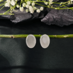 Elegant Oval Shape Silver Stud Tops
