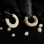 Modern C Shape Silver Hoop Tops for Women