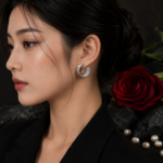 Modern C Shape Silver Hoop Tops for Women - Image 2