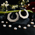 Modern Hexagon Hoop Silver Tops for Women