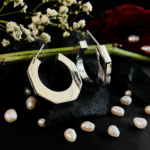 Modern Hexagon Hoop Silver Tops for Women - Image 4