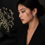 Modern Hexagon Hoop Silver Tops for Women - Image 2