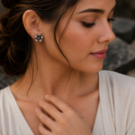 Designer Flower Cluster Silver Tops for Women - Image 2