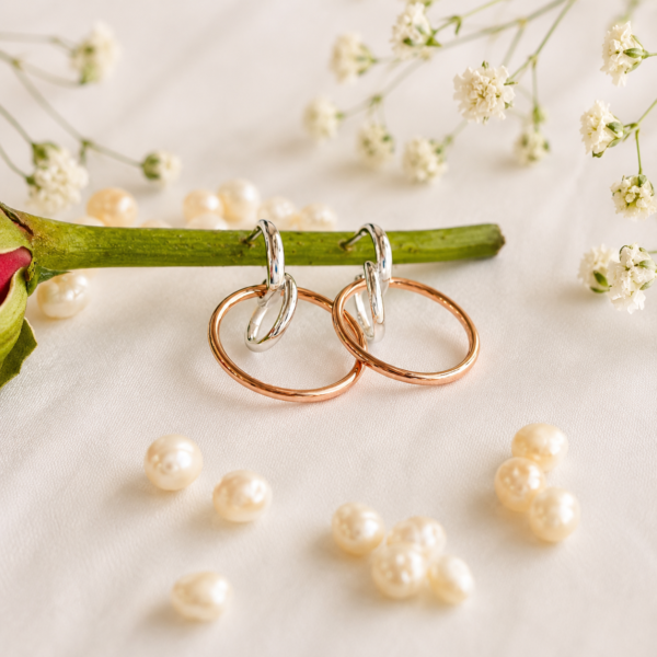 Elegant Bow Knot Hoop Silver Tops for Women