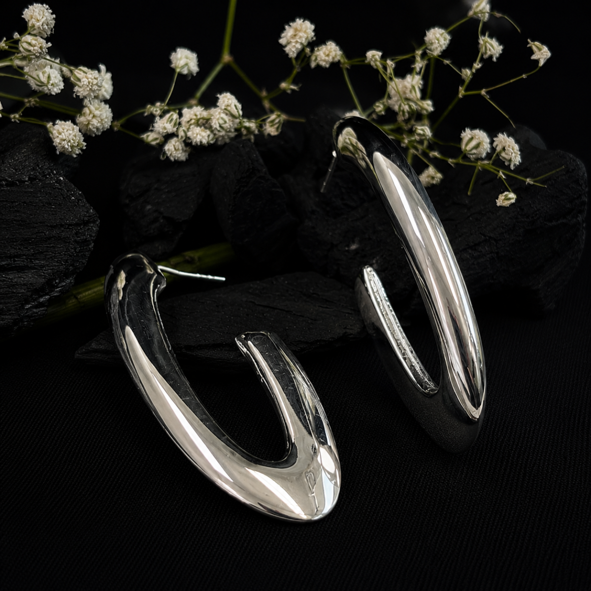 Classic Silver Hoop Earrings for Women - Image 3