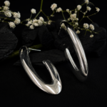 Classic Silver Hoop Earrings for Women - Image 3