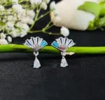 Designer Fan Shape CZ Silver Tops for Women