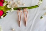 Minimal Triangle Drop Silver Tops for Women