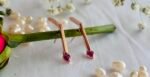 Minimal Ruby Drop Bar Silver Tops for Women - Image 4