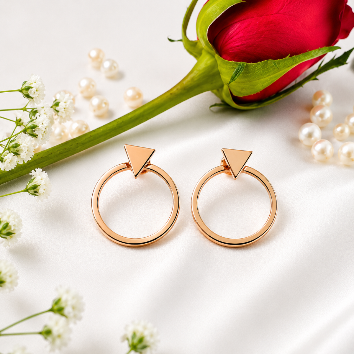Elegant Round Hoop Design CZ Silver Tops for Girls & Women - Image 3