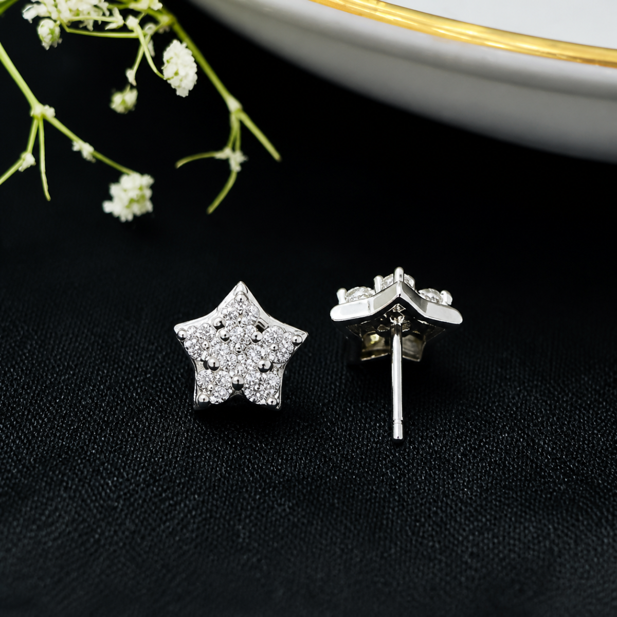 Cute Star Shape CZ Silver Tops for Women - Image 4