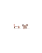Sparkling Butterfly CZ Stud Earrings in Rhodium Silver