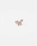 Sparkling Butterfly CZ Stud Earrings in Rhodium Silver - Image 2