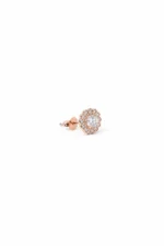 Petite Floral Star CZ Stud Earrings in Rhodium Silver