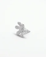 Classic Daisy CZ Stud Earrings in Rhodium Silver - Image 3