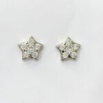 Shining Star CZ Stud Earrings in Rhodium Silver