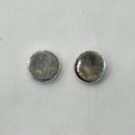 Polished Plain Oval Stud Earrings in Rhodium Silver