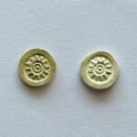 Stamped Sunburst Oval Stud Earrings in Rhodium Silver
