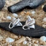 Ganesha Elephant Stud Earrings in Rhodium Silver - Image 2