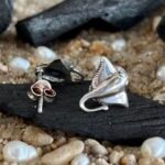 Ganesha Elephant Stud Earrings in Rhodium Silver - Image 3