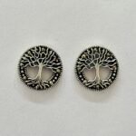 Marcasite Tree of Life Stud Earrings in Rhodium Silver