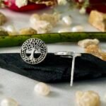 Marcasite Tree of Life Stud Earrings in Rhodium Silver - Image 3