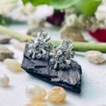 Marcasite Sunburst Pattern Stud Earrings in Rhodium Silver - Image 2
