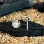 Miniature Pearl Solitaire Stud Earrings in Rhodium Silver - Image 3
