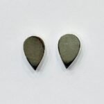 Smooth Teardrop Stud Earrings in Rhodium Silver