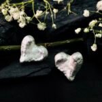 Puffed Heart Stud Earrings in Rhodium Silver - Image 2
