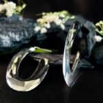 Wavy Oblong Hoop Earrings in Rhodium Silver - Image 3